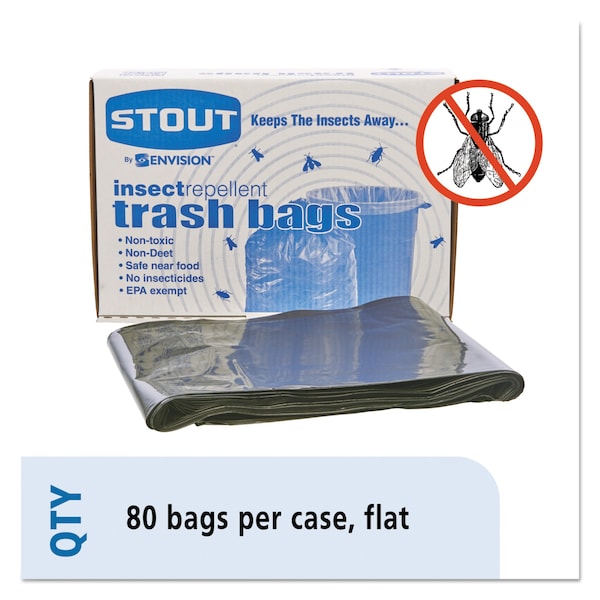 Stout 35 gal Trash Bags, 33 in x 45 in, Super Heavy-Duty, 2 mil, Black, 80 PK P3345K20 - main